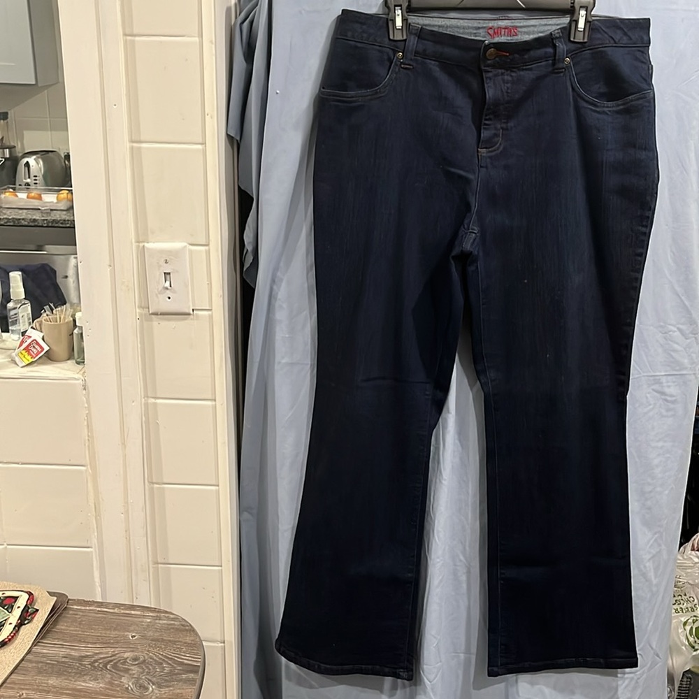 SMITH Women's Flare Jeans - Dark Blue size 14 - Picture 2 of 5